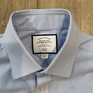 Charles Tyrwhitt Non-Iron Stretch Poplin Bengal Stripe Shirt (15.5/33 inches)